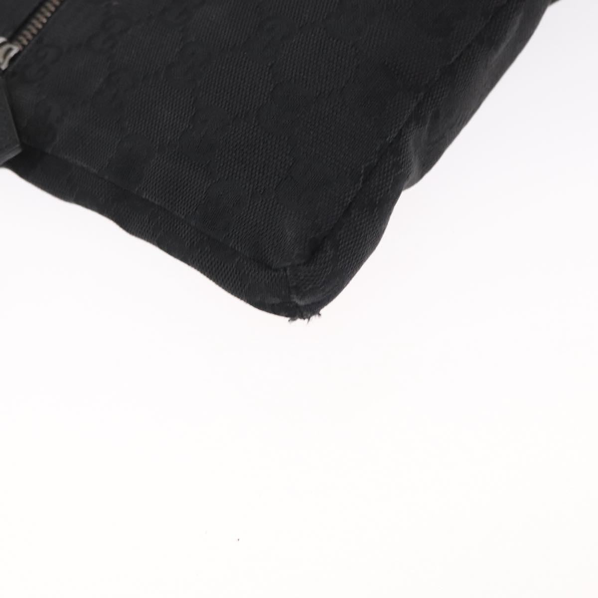 Gucci Vintage Double Belt Bag GG Canvas with Leather, BLACK, CANVAS, Clutche & pouche