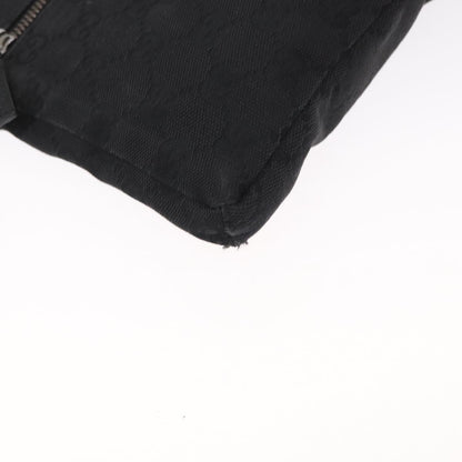 Gucci Vintage Double Belt Bag GG Canvas with Leather, BLACK, CANVAS, Clutche & pouche