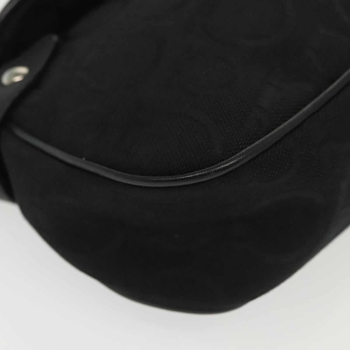Salvatore Ferragamo Gancini handbag Canvas, BLACK, CANVAS, Handbag