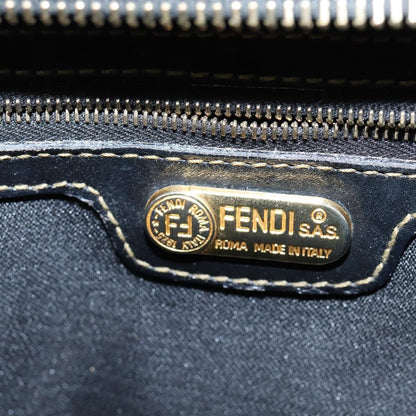 Fendi Vintage Pequin Boston Bag Coated Canvas, BROWN, CANVAS, Handbag