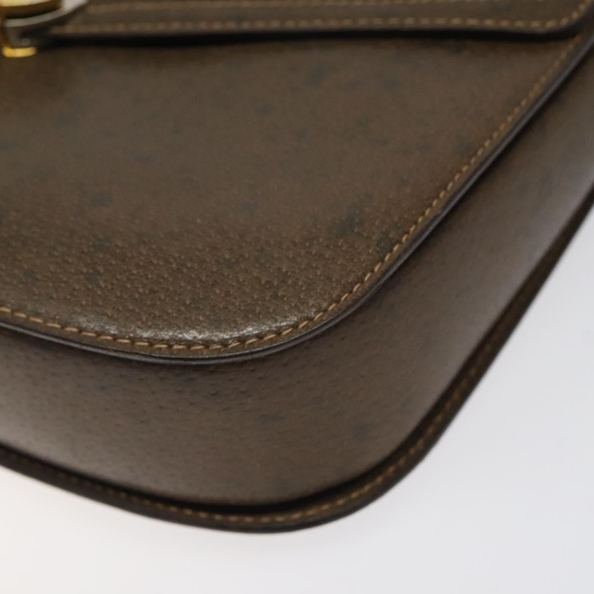Gucci Vintage Handbag Leather, BROWN, LEATHER, Handbag