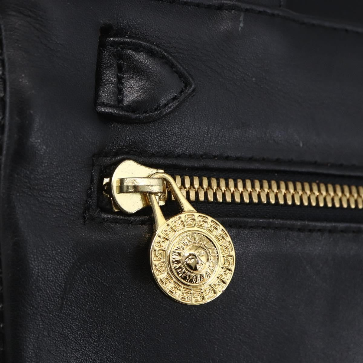 Versace Vintage Shoulder Bag Leather, BLACK, LEATHER, Shoulder bag