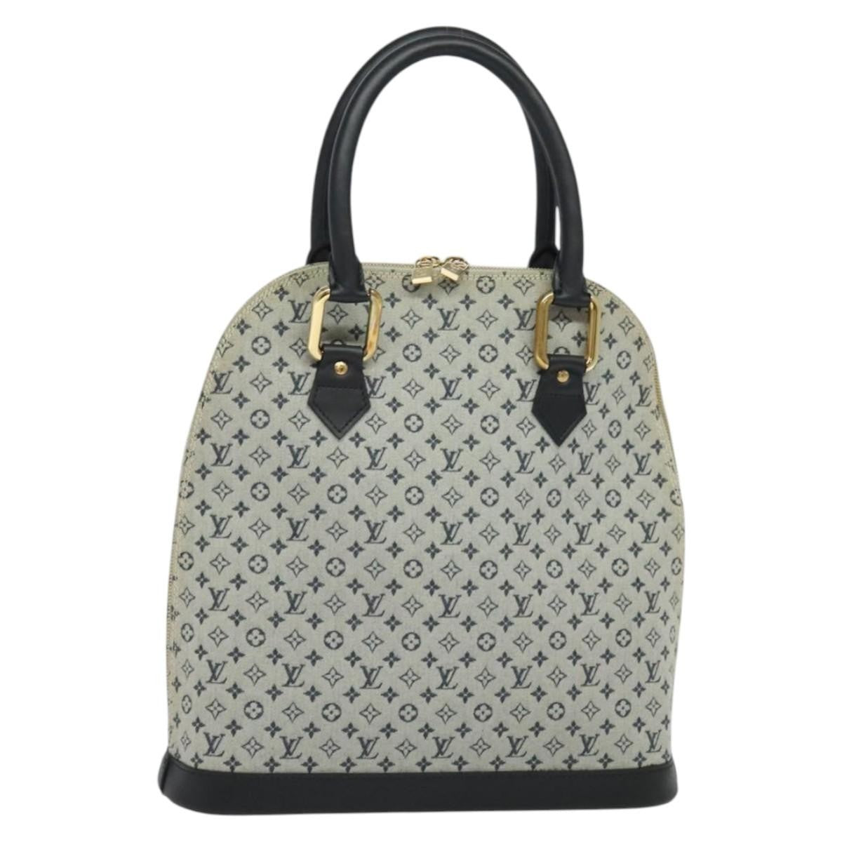 Louis Vuitton Alma Handbag Mini Lin, BLUE, CANVAS, Handbag