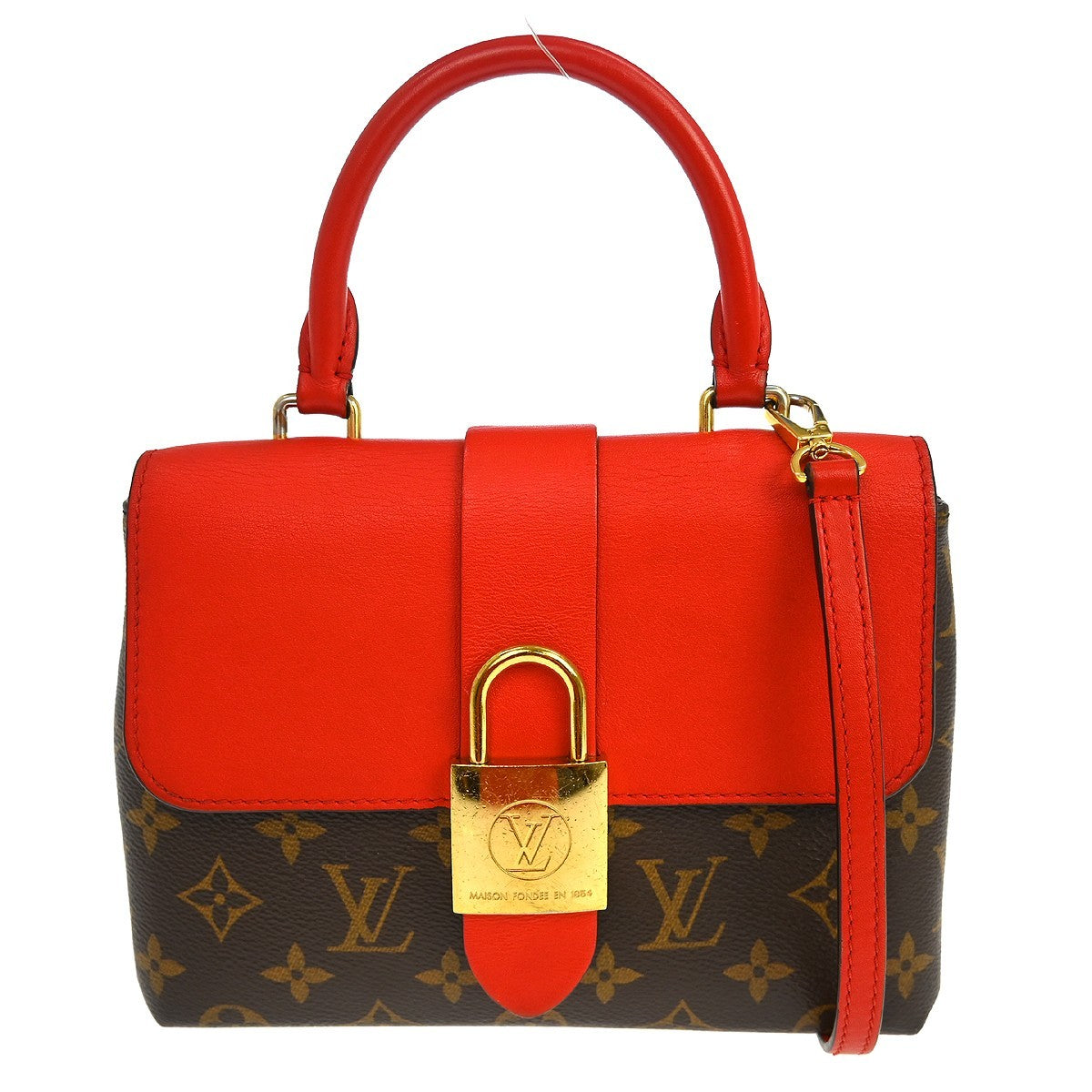 Louis Vuitton Locky Handbag Monogram Canvas with Leather, Brown, Canvas, Handbag