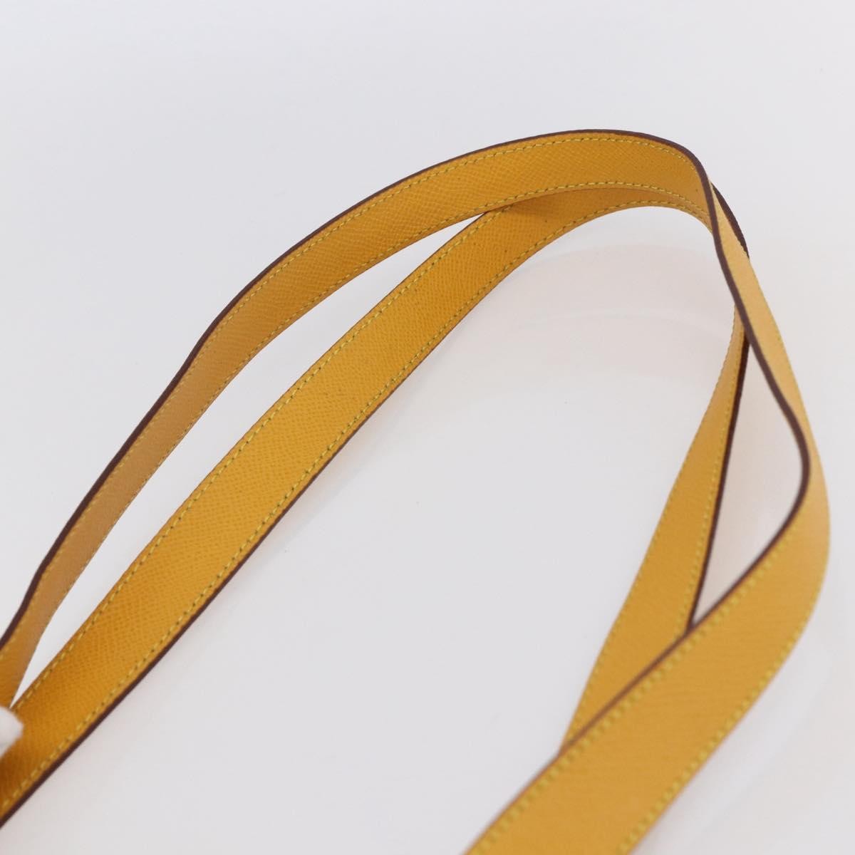 Celine Vintage Shoulder Bag Leather, YELLOW, LEATHER, Shoulder bag
