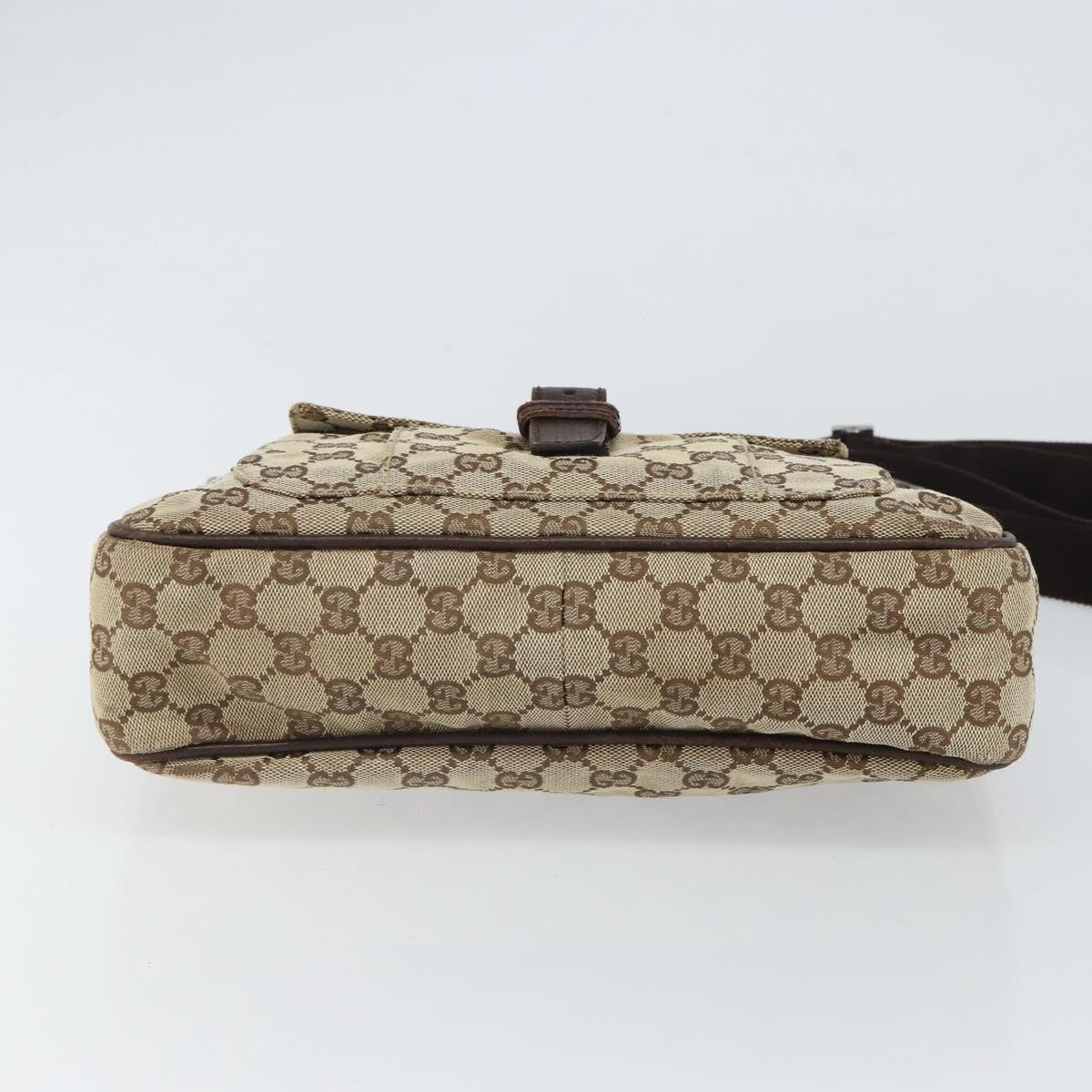 Gucci Vintage Shoulder Bag GG Canvas and Leather, BEIGE, CANVAS, Shoulder bag