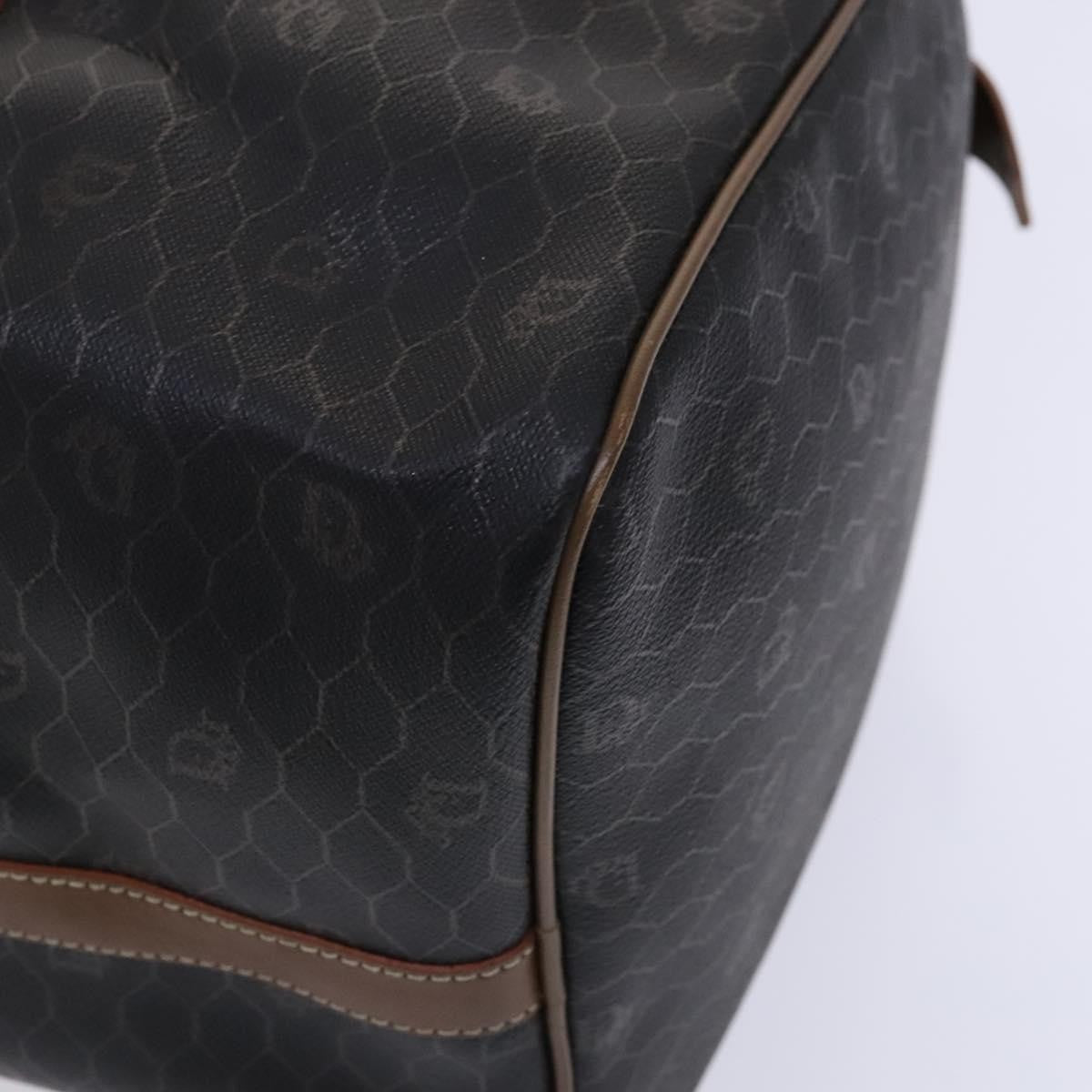 Christian Dior Vintage Honeycomb Handbag Canvas Leather, BLACK, CANVAS, Handbag