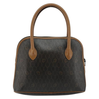 Christian Dior Vintage Honeycomb Handbag Canvas Leather, BLACK, CANVAS, Handbag