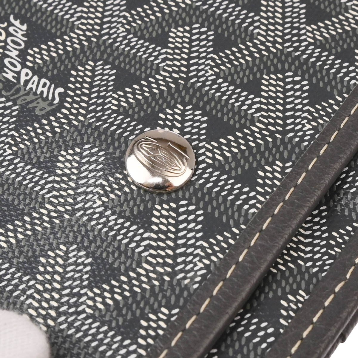Goyard Plumet Clutch Wallet Coated Canvas, GRAY, CANVAS, Shoulder bag