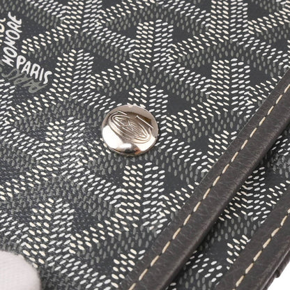 Goyard Plumet Clutch Wallet Coated Canvas, GRAY, CANVAS, Shoulder bag