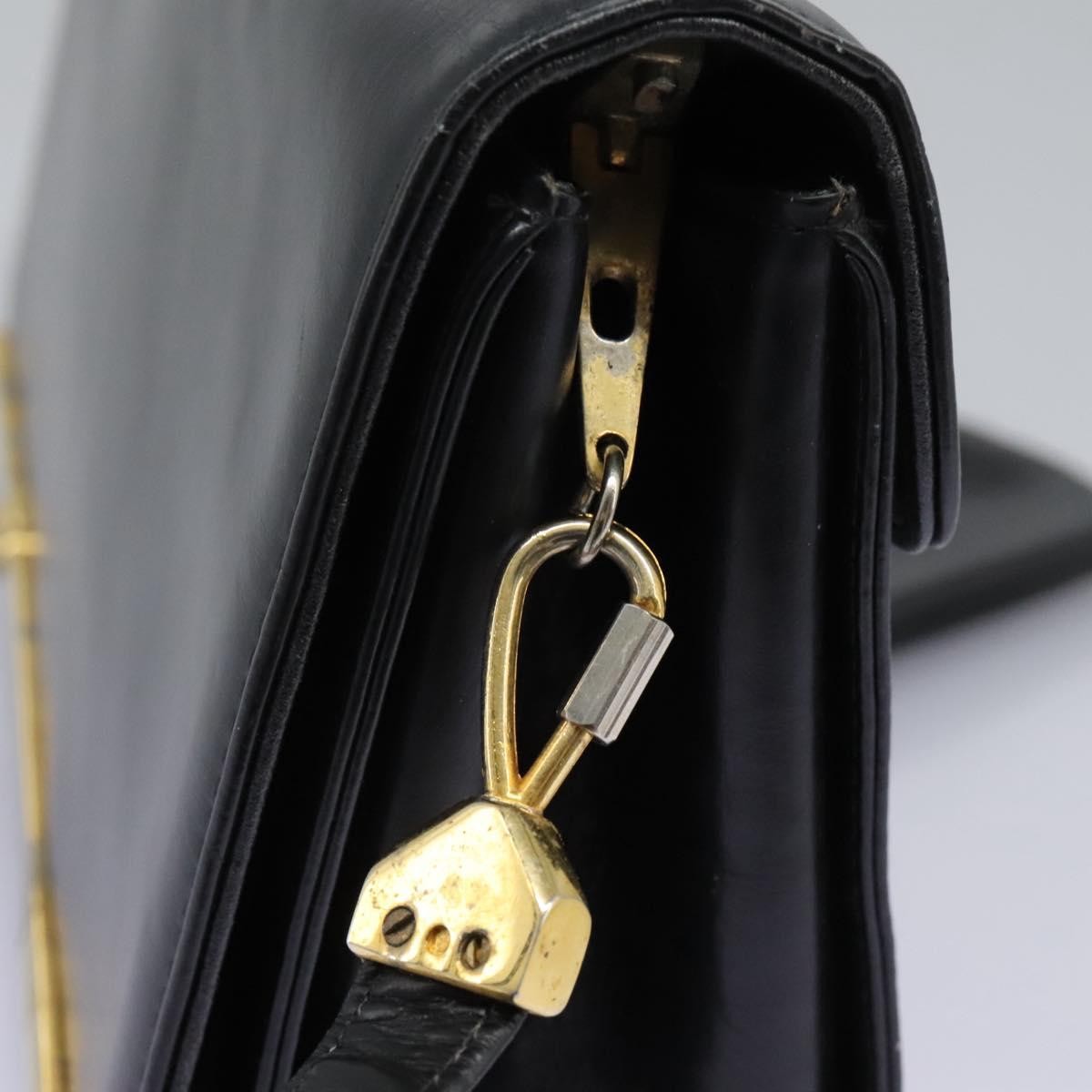 Christian Dior Vintage Shoulder Bag Leather, BLACK, LEATHER, Shoulder bag