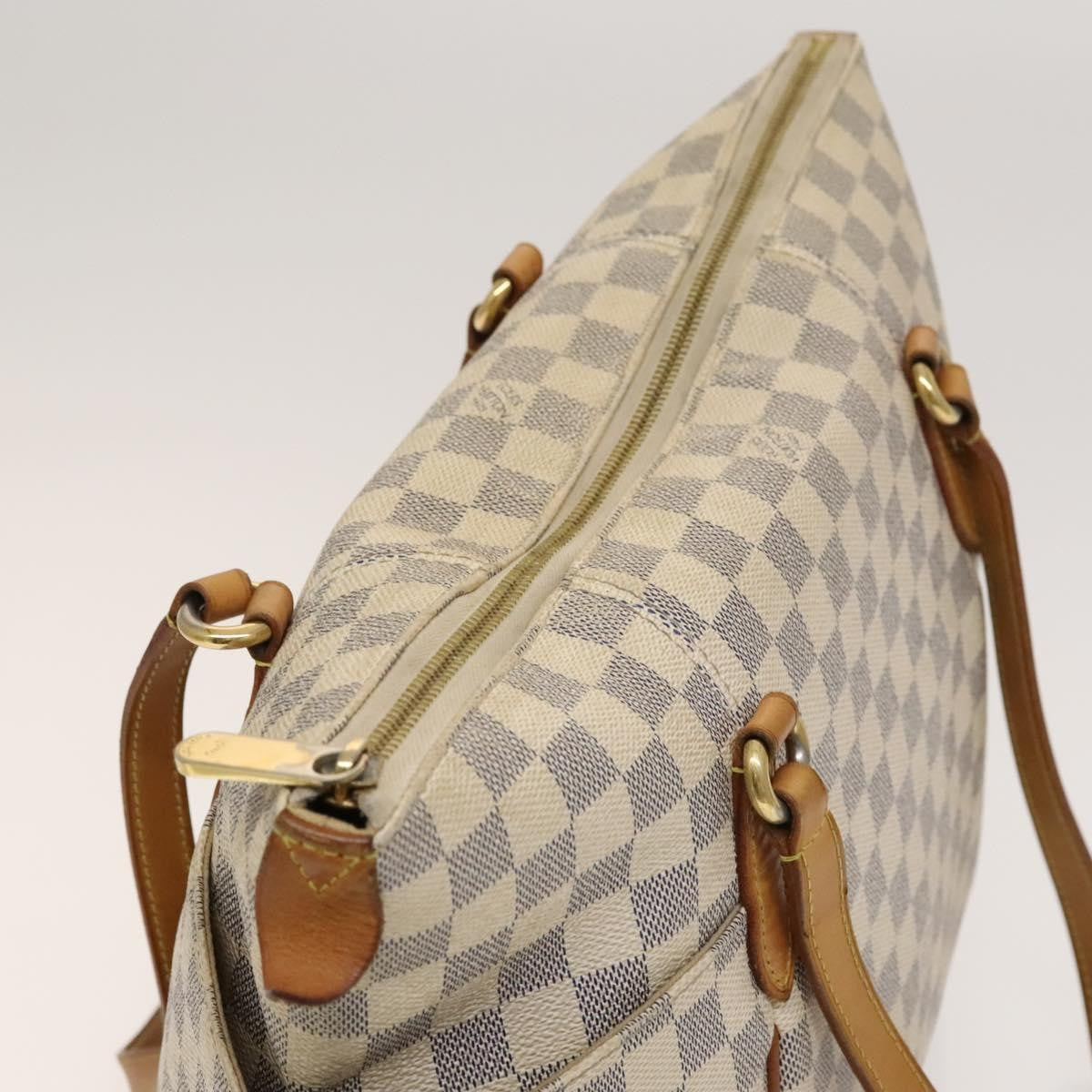 Louis Vuitton Totally Handbag Damier azur, WHITE, CANVAS, Tote bag