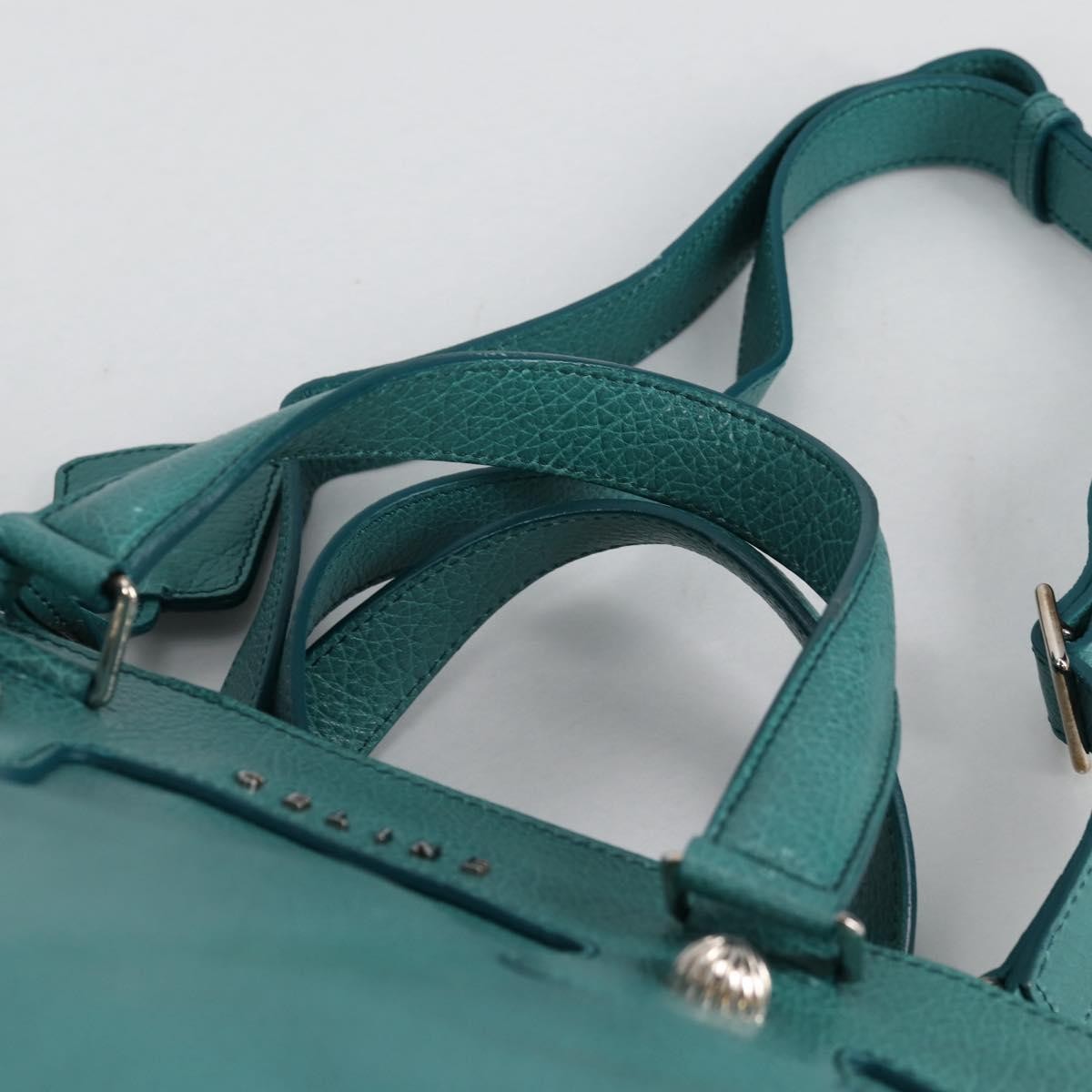 Celine Orlov Handbag Leather, TURQUOISE, LEATHER, Handbag