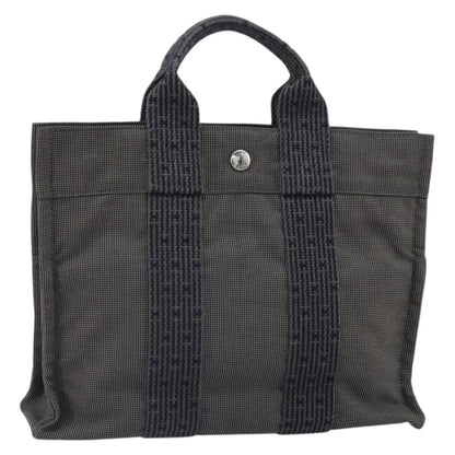 Hermes Fourre-tout Herline Canvas, GRAY, CANVAS, Tote bag