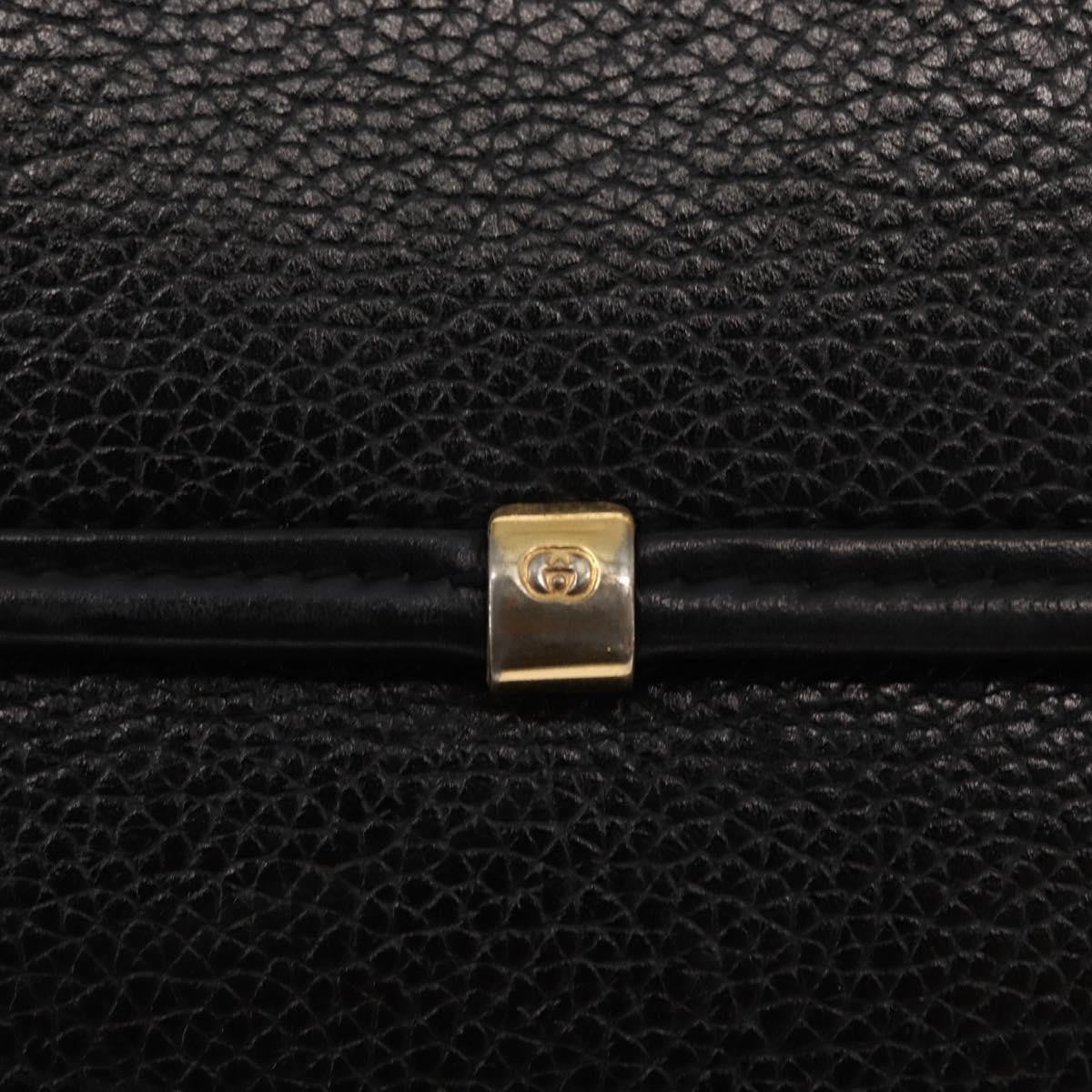 Gucci Vintage Flap Shoulder Bag Leather, BLACK, LEATHER, Shoulder bag
