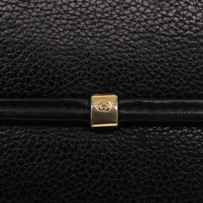 Gucci Vintage Flap Shoulder Bag Leather, BLACK, LEATHER, Shoulder bag