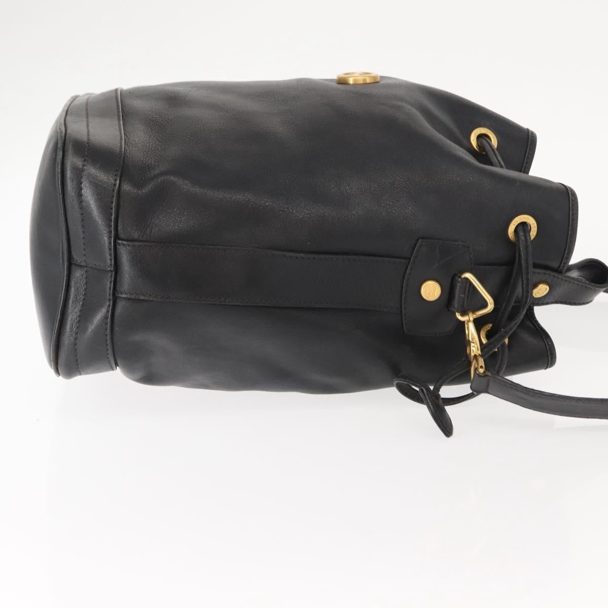 Gucci Vintage Drawstring Shoulder Bag Leather, BLACK, LEATHER, Shoulder bag