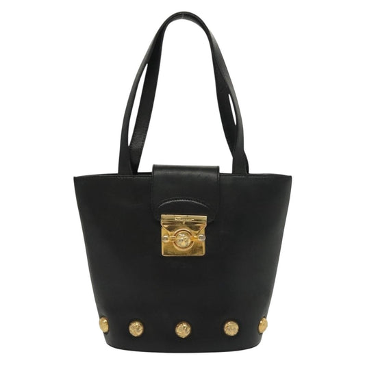 Salvatore Ferragamo Vintage Handbag Leather, BLACK, LEATHER, Handbag