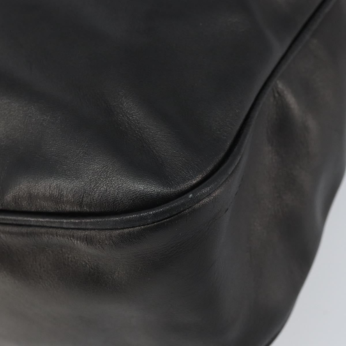 Celine Circle Logo Shoulder Bag Leather, BLACK, LEATHER, Shoulder bag