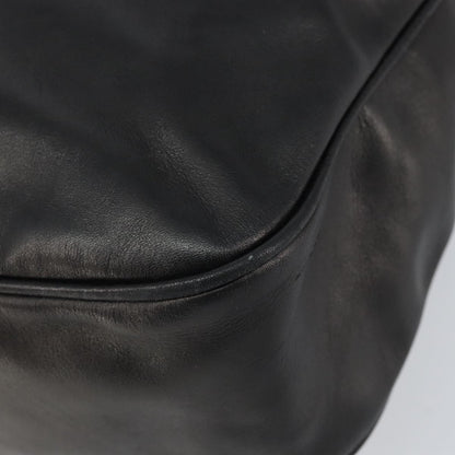 Celine Circle Logo Shoulder Bag Leather, BLACK, LEATHER, Shoulder bag