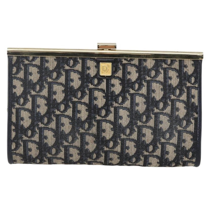 Christian Dior Vintage Trotter Pouch Canvas, NAVY, CANVAS, Clutche & pouche
