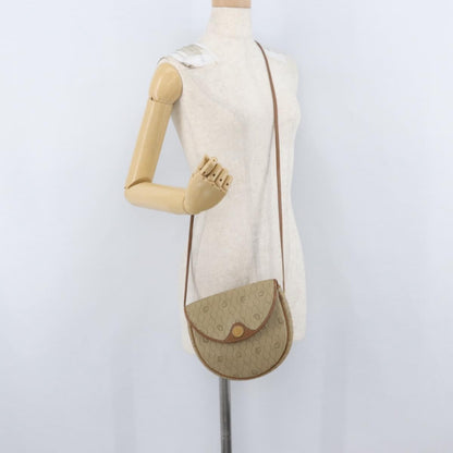 Christian Dior Vintage Honeycomb Flap Crossbody Bag Canvas and Leather, BEIGE, CANVAS, Shoulder bag