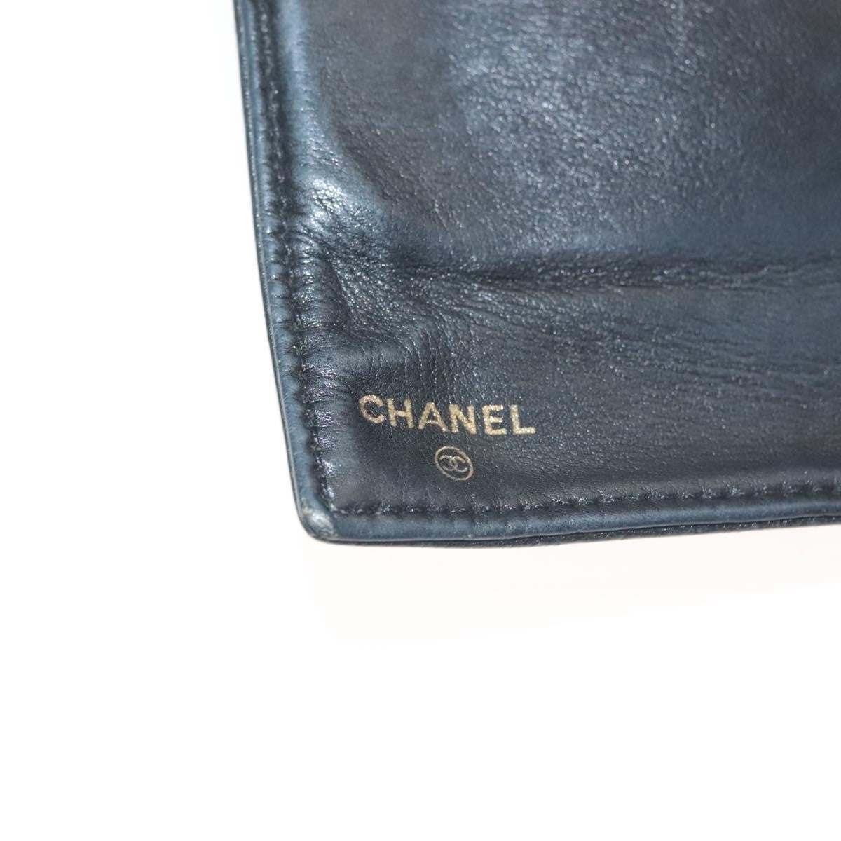 Chanel Vintage CC Bifold Wallet Leather, BLACK, LEATHER, Wallets