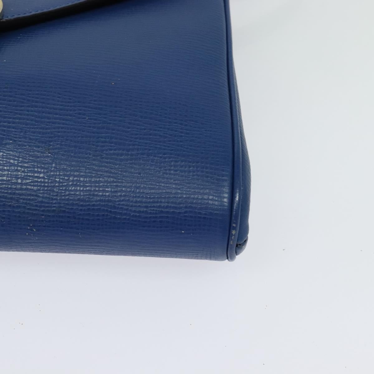 Celine Vintage Circle Logo Crossbody Bag Leather, BLUE, LEATHER, Crossbody bag