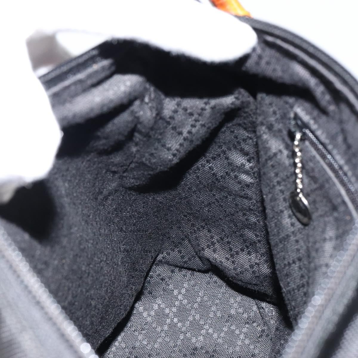 Gucci Vintage Bamboo Handle Bag Nylon, Black, Nylon, Handbag