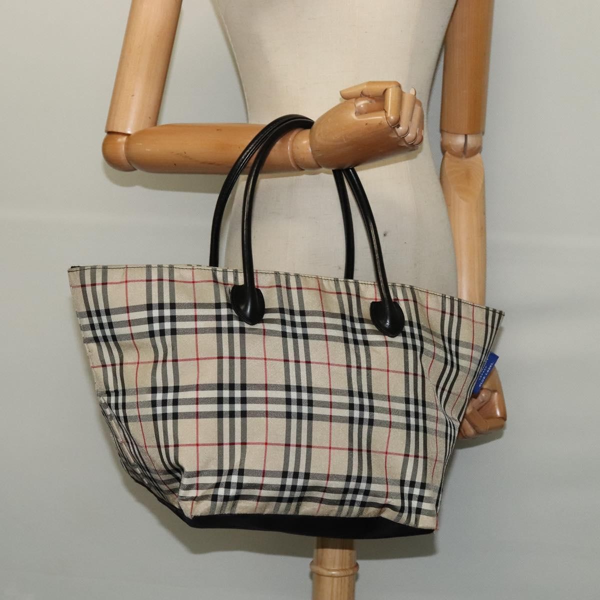 Burberry Nova Check Tote Nylon, BEIGE, NYLON, Tote bag