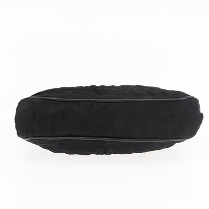 Chanel Vintage Kisslock Frame Bag Pleated Satin, BLACK, SATIN, Shoulder bag