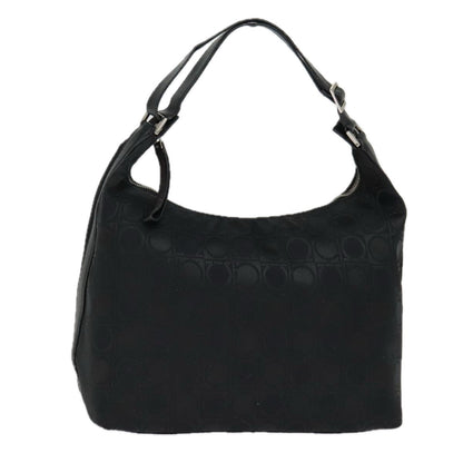 Salvatore Ferragamo Gancini Shoulder Bag Nylon, BLACK, NYLON, Shoulder bag