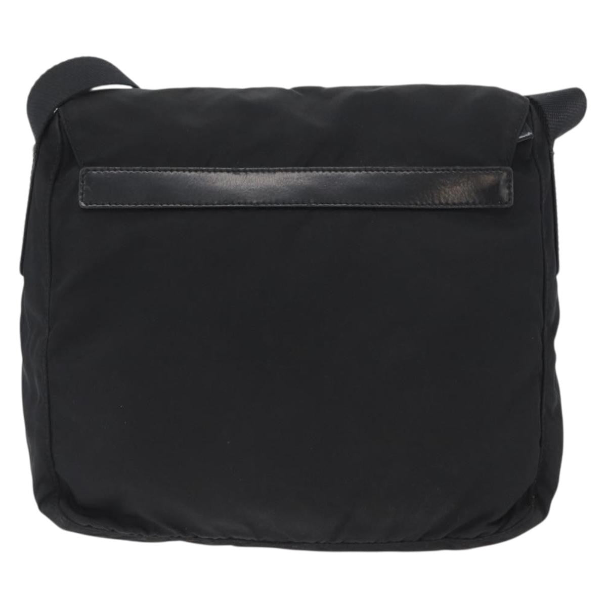 Prada Buckle Messenger Bag Tessuto, Black, Nylon, Shoulder Bag