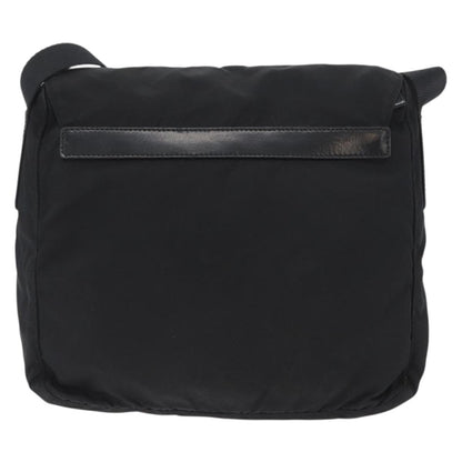 Prada Buckle Messenger Bag Tessuto, Black, Nylon, Shoulder Bag