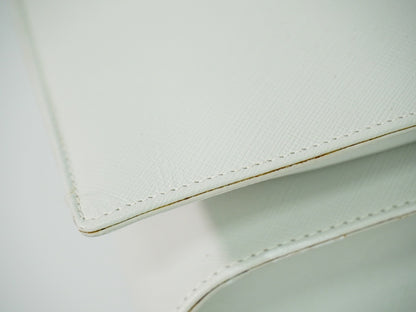 Salvatore Ferragamo Gancini handbag Leather, WHITE, LEATHER, Handbag