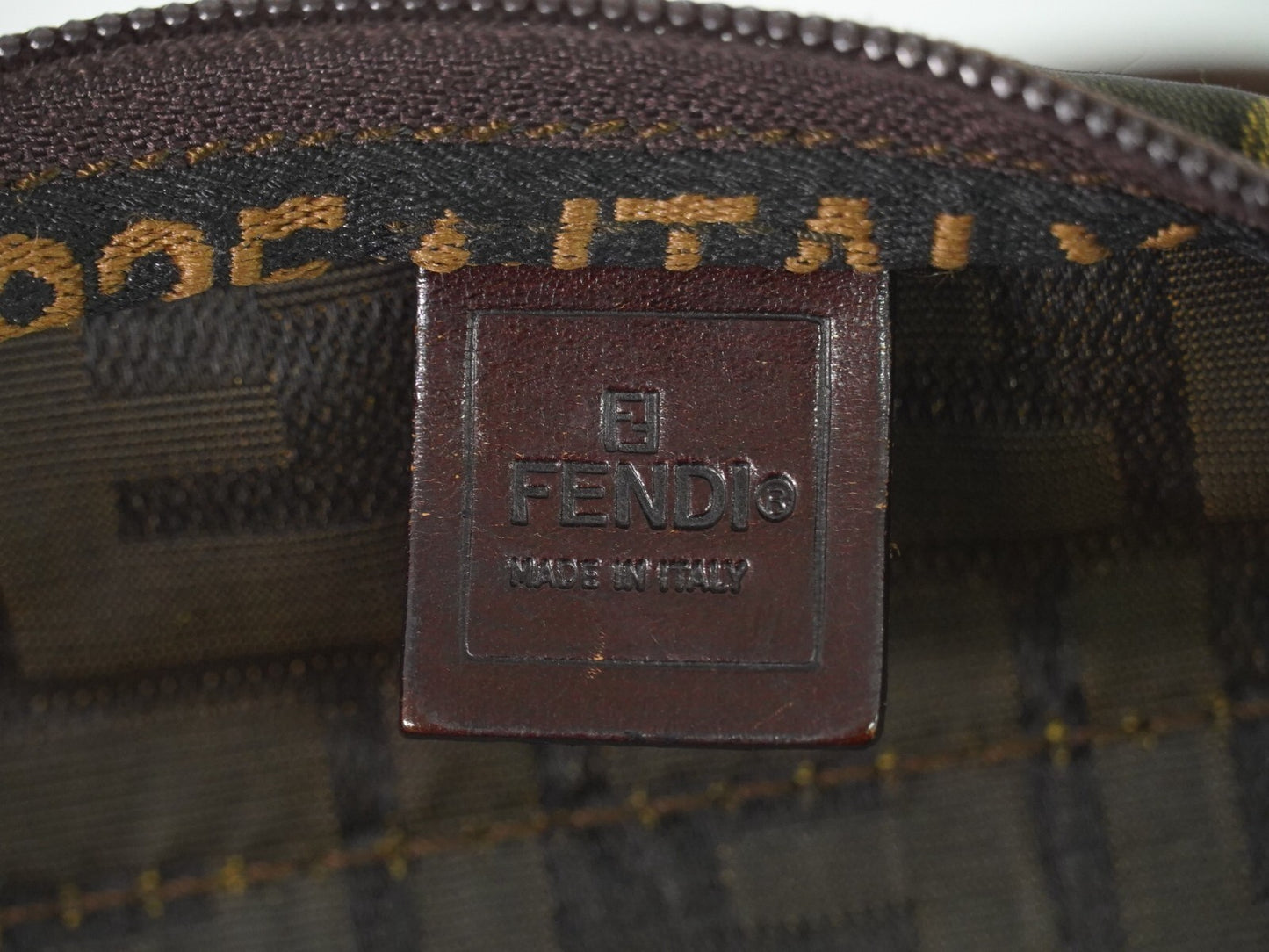 Fendi Vintage Zucca Handbag Zucca, BROWN, CANVAS, Handbag
