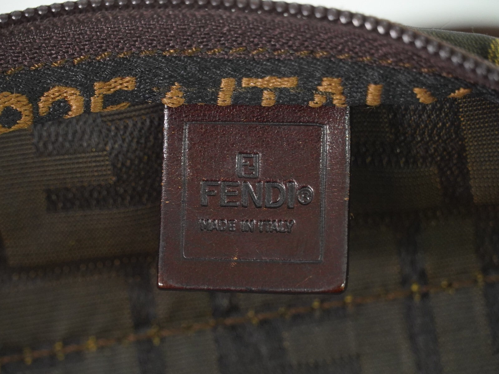 Fendi Vintage Zucca Handbag Zucca, BROWN, CANVAS, Handbag