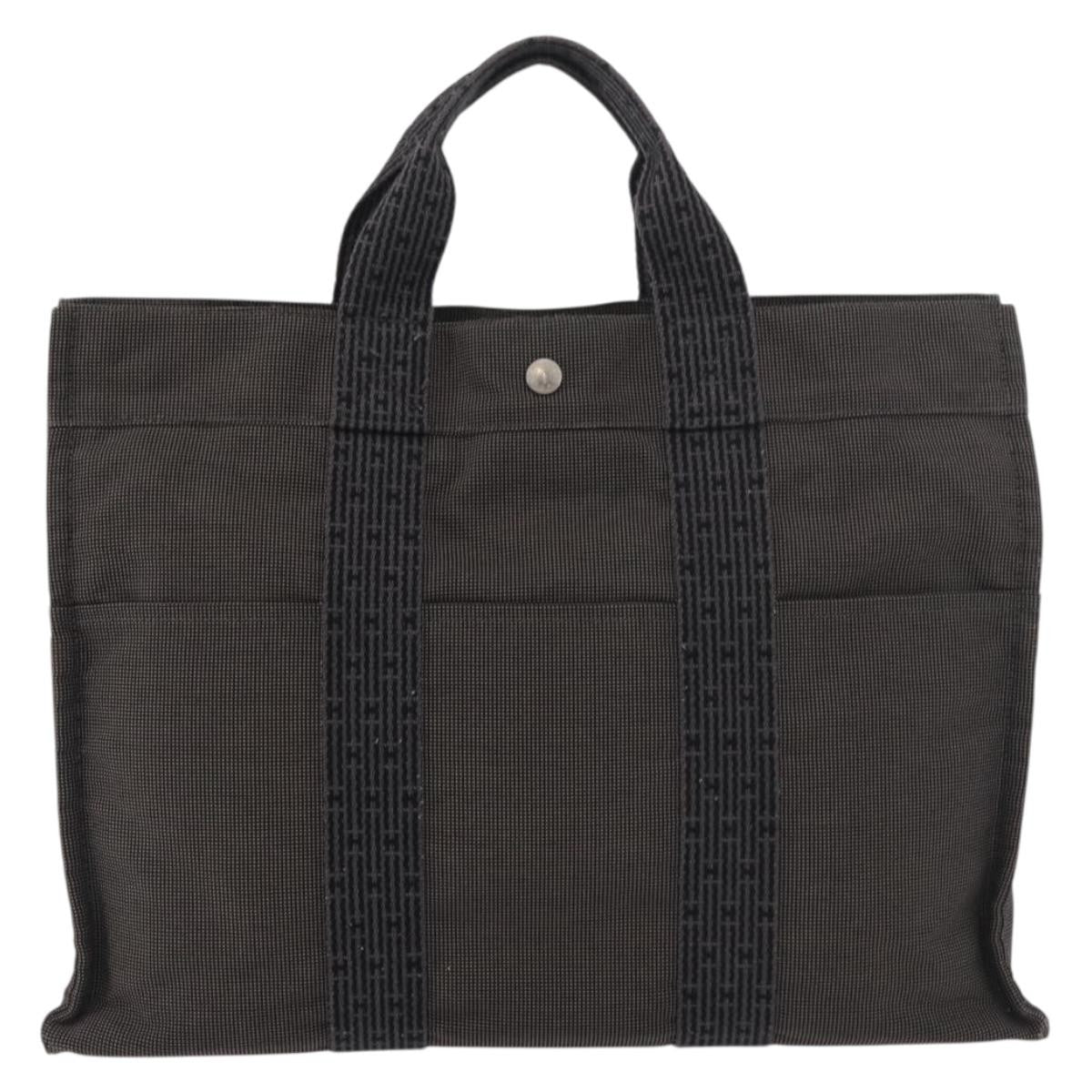 Hermes Fourre-tout Herline Canvas, Gray, Canvas, Tote Bag