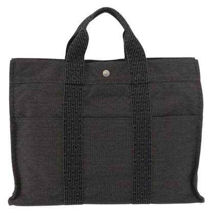 Hermes Fourre-tout Herline Canvas, Gray, Canvas, Tote Bag