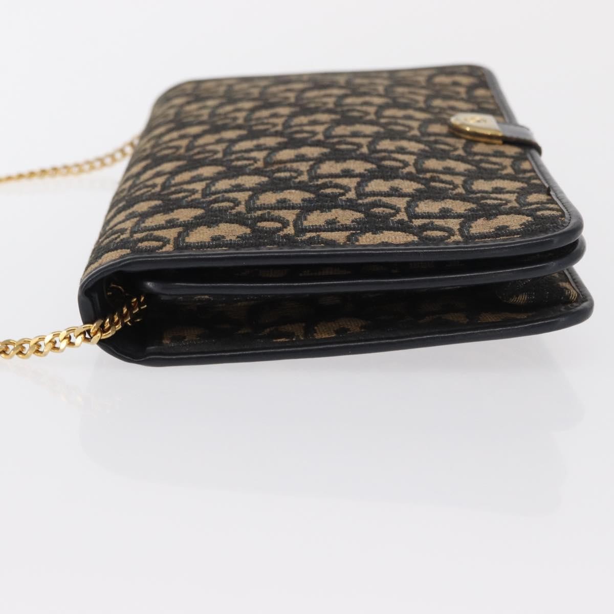 Christian Dior Vintage Trotter Shoulder Bag Canvas, NAVY, CANVAS, Shoulder bag