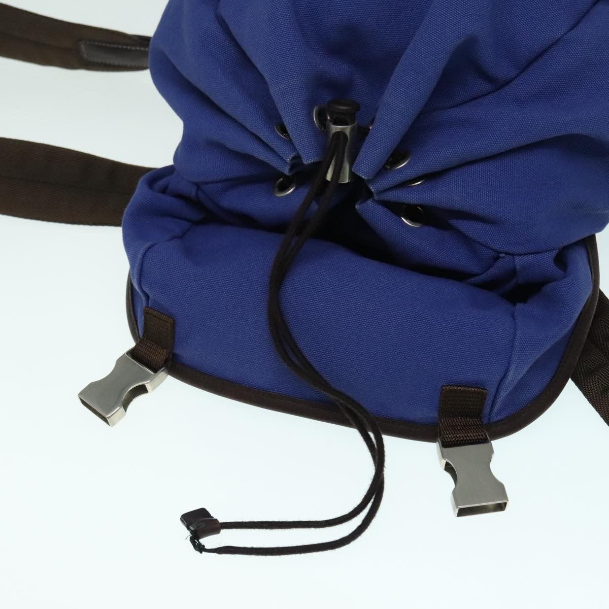 Prada Logo Backpack Canvas, BLUE, CANVAS, Backpack