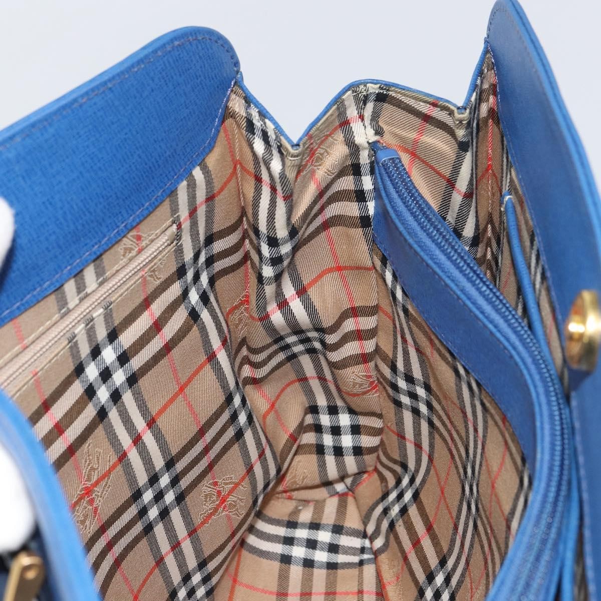 Burberry Vintage Handbag Leather, Blue, Leather, Handbag