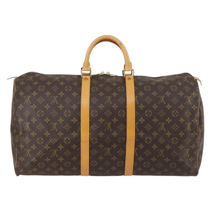 Louis Vuitton Keepall Bag Monogram Canvas, BROWN, CANVAS, Travel bag