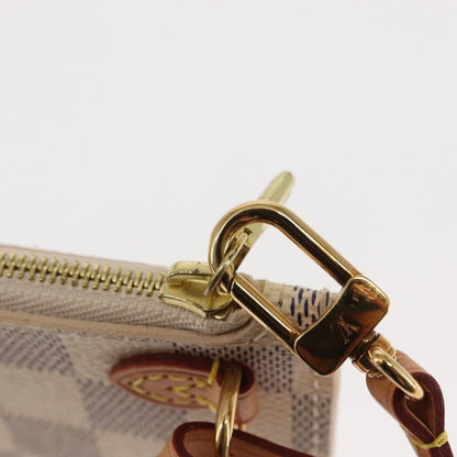 Louis Vuitton Neverfull Pochette Damier, WHITE, CANVAS, Clutche & pouche