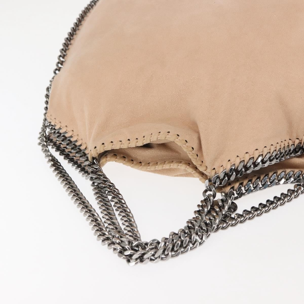 Stella McCartney Falabella Fold Over Bag Faux Suede, BEIGE, SUEDE, Crossbody bag