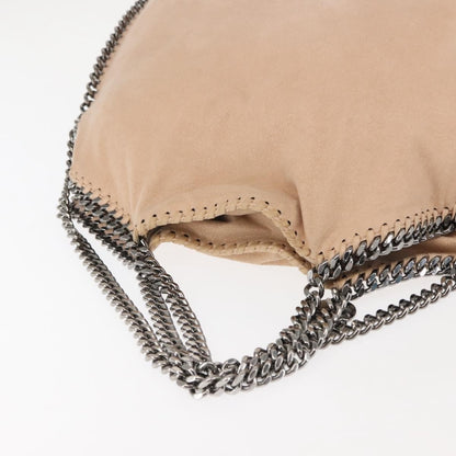 Stella McCartney Falabella Fold Over Bag Faux Suede, BEIGE, SUEDE, Crossbody bag