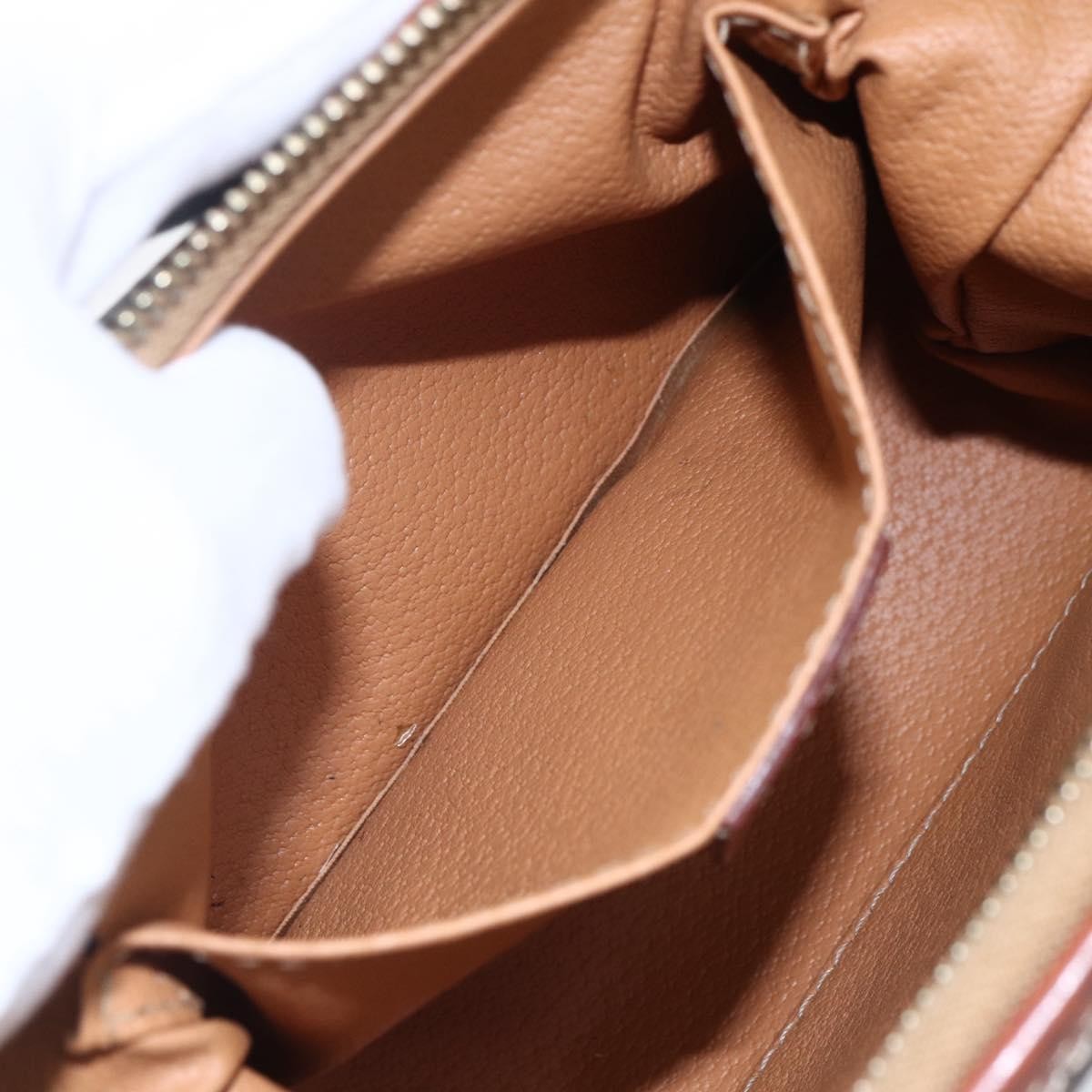 Celine Macadam Pochette Canvas and Leather, BROWN, CANVAS, Clutche & pouche