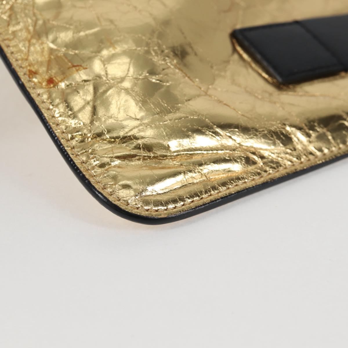 Chanel Feminine Pouch Crinkled Leather, GOLD, LEATHER, Clutche & pouche