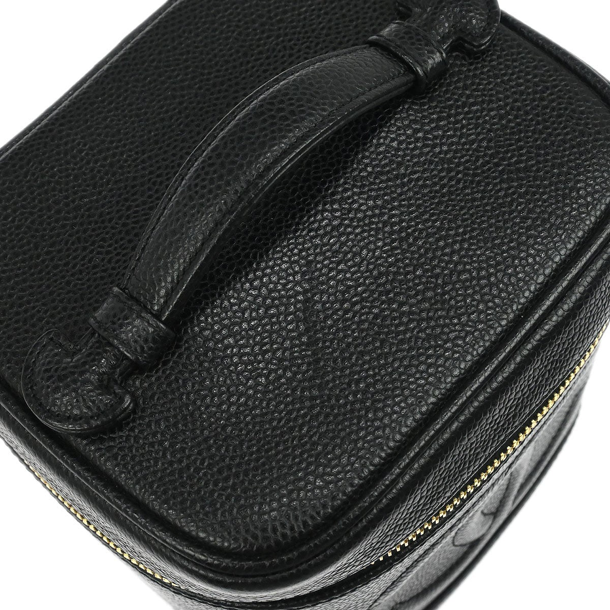 Chanel Vintage Timeless Cosmetic Case Caviar, Black, Leather, Clutch
