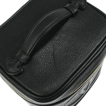 Chanel Vintage Timeless Cosmetic Case Caviar, Black, Leather, Clutch